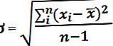 Fórmula de desviació estàndard de mostra