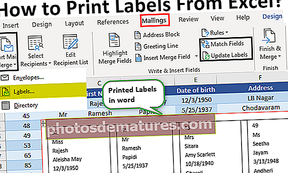 Mga Label ng Pag-print Mula sa Excel