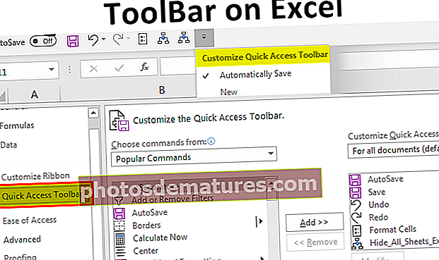 Toolbar sa Excel