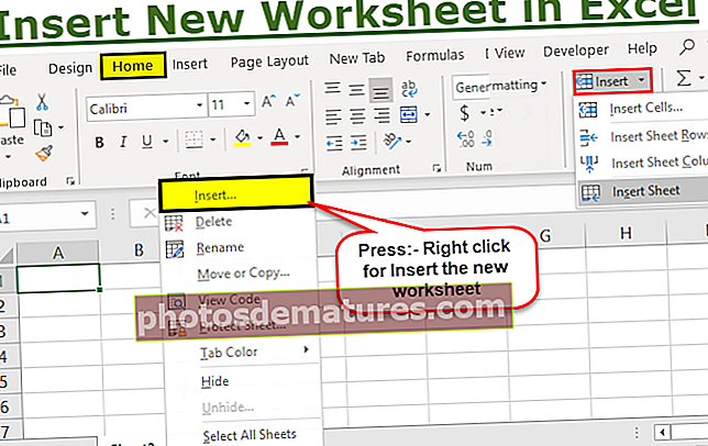 Inseriu un full de treball nou a Excel