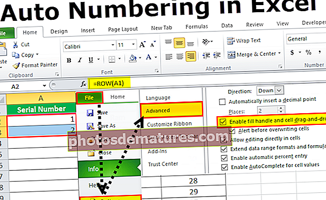 Numeració automàtica a Excel