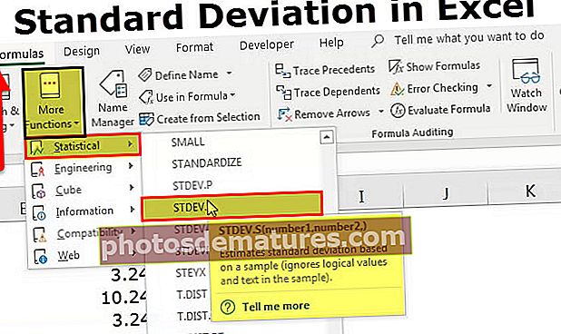 Desviació estàndard a Excel