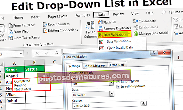I-edit ang Drop-Down List sa Excel