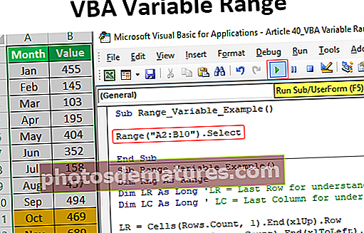 Rang variable de VBA