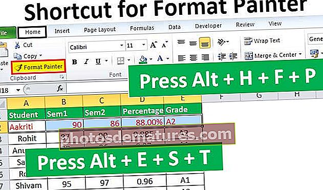 Shortcut para sa Format Painter sa Excel